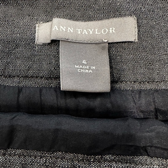 Ann Taylor Women Sz: 4 Embroidered Skirt Dark Gray A-Line Lined Floral. - Picture 7 of 14